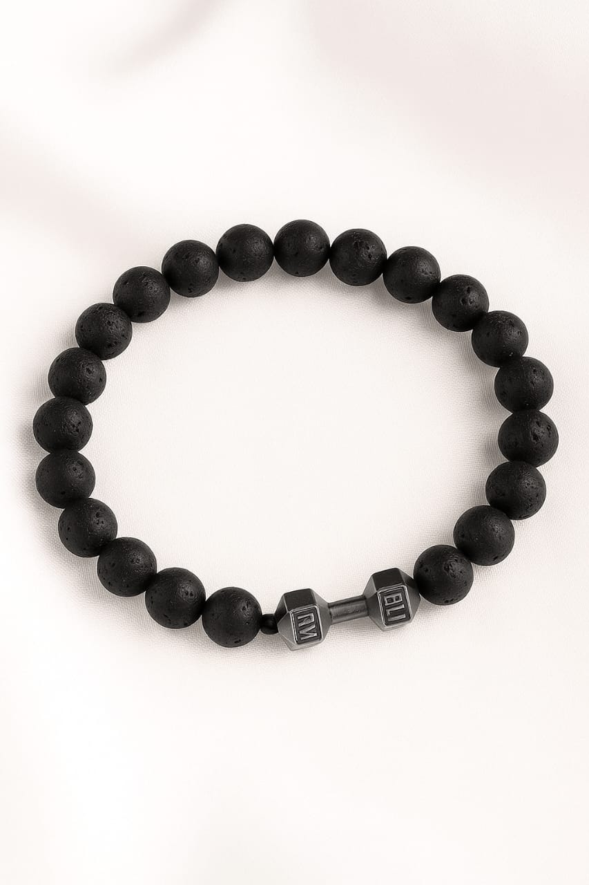 Matte Black Lava Stone Bracelet – Men’s Healing Energy Bracelet