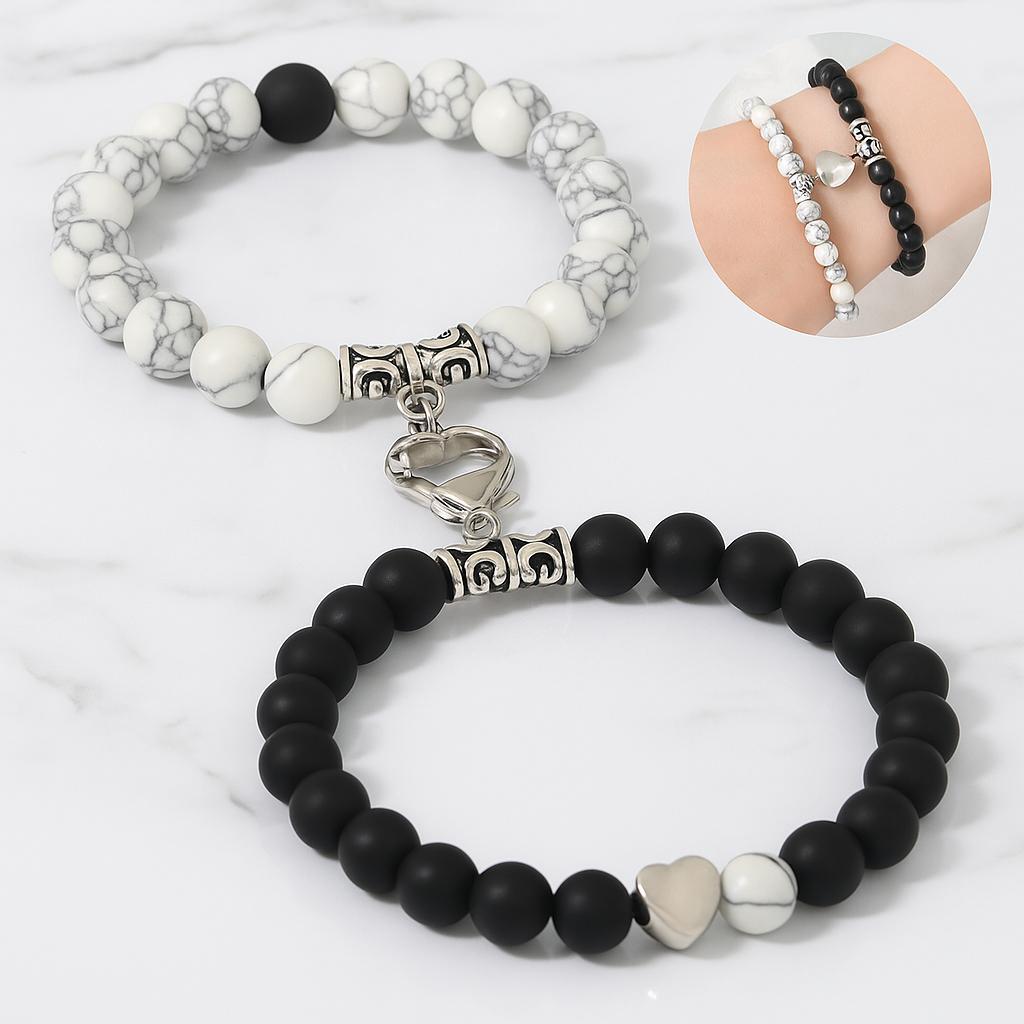 Volcanic Stone Energy Bracelet – Matte Black Beads